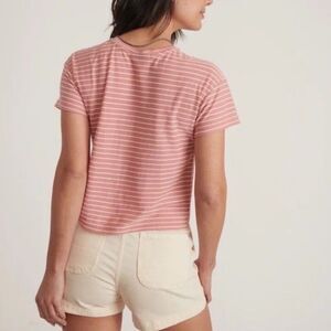 NWOT Marine Layer Lydia Textured Stripe Top Tee Rosette Pink XS